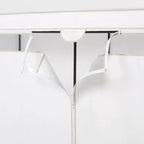 Placard de rangement couvert de 60 po de largeur blanc : Portant à vêtements portable, cadre en acier, assemblage par un adulte requis
