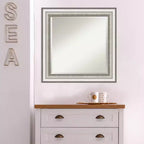 Miroir mural encadré de salon argenté 63,5 x 63,5 cm