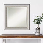 Miroir mural encadré de salon argenté 63,5 x 63,5 cm