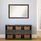 Miroir mural étroit encadré Wildwood 39"x27" Marron : Biseauté, Rectangulaire, Cadre en polystyrène
