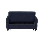 Causeuse gigogne de 134,1 cm avec dossier réglable, 3 ports USB et oreillers lombaires – Canapé-lit touffeté en chenille pour petits espaces