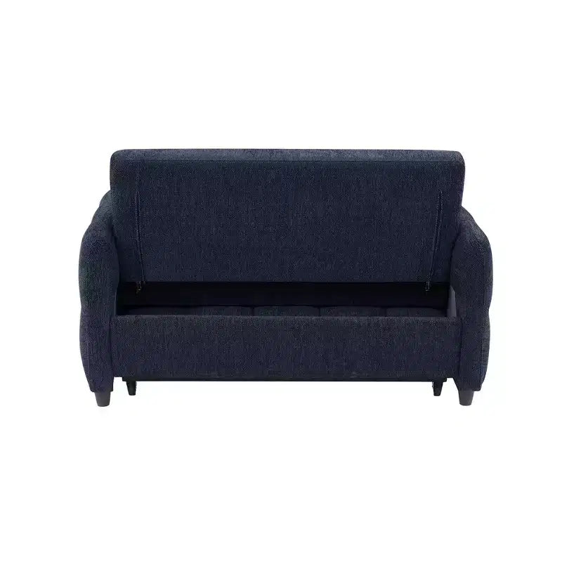 Causeuse gigogne de 134,1 cm avec dossier réglable, 3 ports USB et oreillers lombaires – Canapé-lit touffeté en chenille pour petits espaces