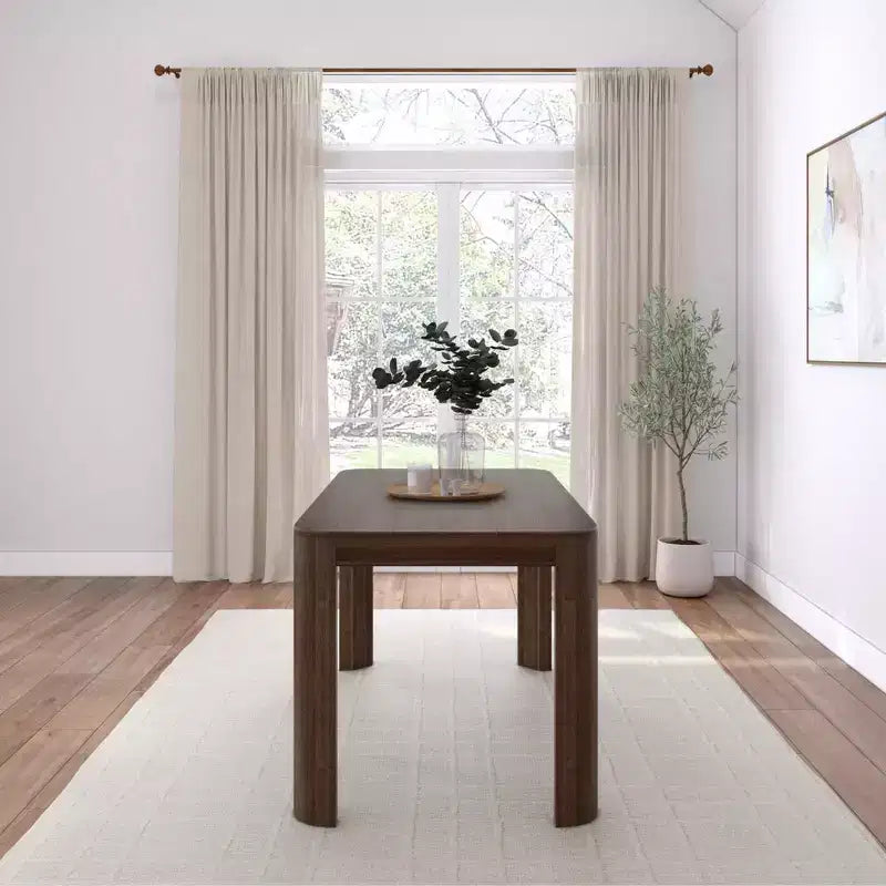 Table de salle à manger Contour, table de cuisine 60 en bois massif, table ronde moderne pour 4 personnes, table de salle à manger et de cuisine rectangulaire en bois pour la maison