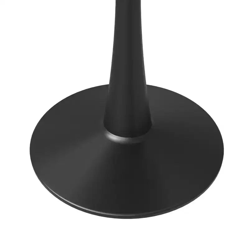 Table à manger ronde Bristol 24 avec plateau en pierre frittée et piètement en acier noir robuste pour cuisine et petits espaces