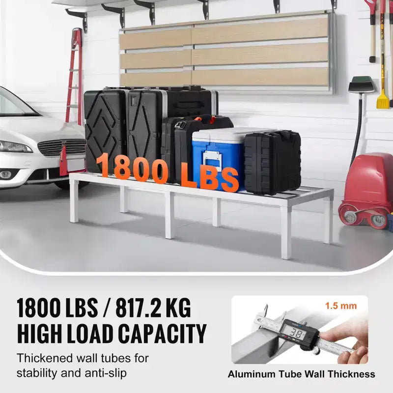 Étagère de Stockage en Aluminium Soudé, 60 x 20, pour Usage Commercial, Hauteur 12 po du Sol, Capacité 1800 lbs