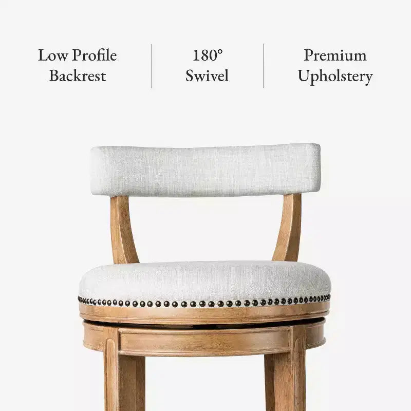 Tabouret de bar pivotant Alexander avec revêtement en tissu 31