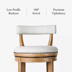 Tabouret de bar pivotant Alexander avec revêtement en tissu 31