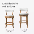 Tabouret de bar pivotant Alexander avec revêtement en tissu 31