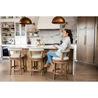 Tabouret de bar pivotant Alexander avec revêtement en tissu 31