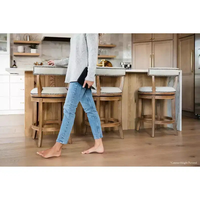 Tabouret de bar pivotant Alexander avec revêtement en tissu 31