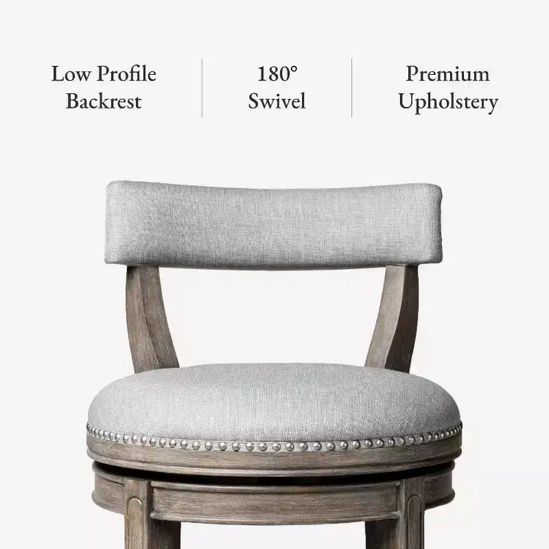 Tabouret de bar pivotant Alexander avec revêtement en tissu 31