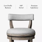 Tabouret de bar pivotant Alexander avec revêtement en tissu 31