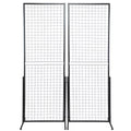 VEVOR 2' x 5.6' Grid Wall Panels Tower, 2 Packs Wire Gridwall Display Racks with T-Base Floorstanding, Double Side Gridwall Panels