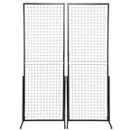 VEVOR 2' x 5.6' Grid Wall Panels Tower, 2 Packs Wire Gridwall Display Racks with T-Base Floorstanding, Double Side Gridwall Panels