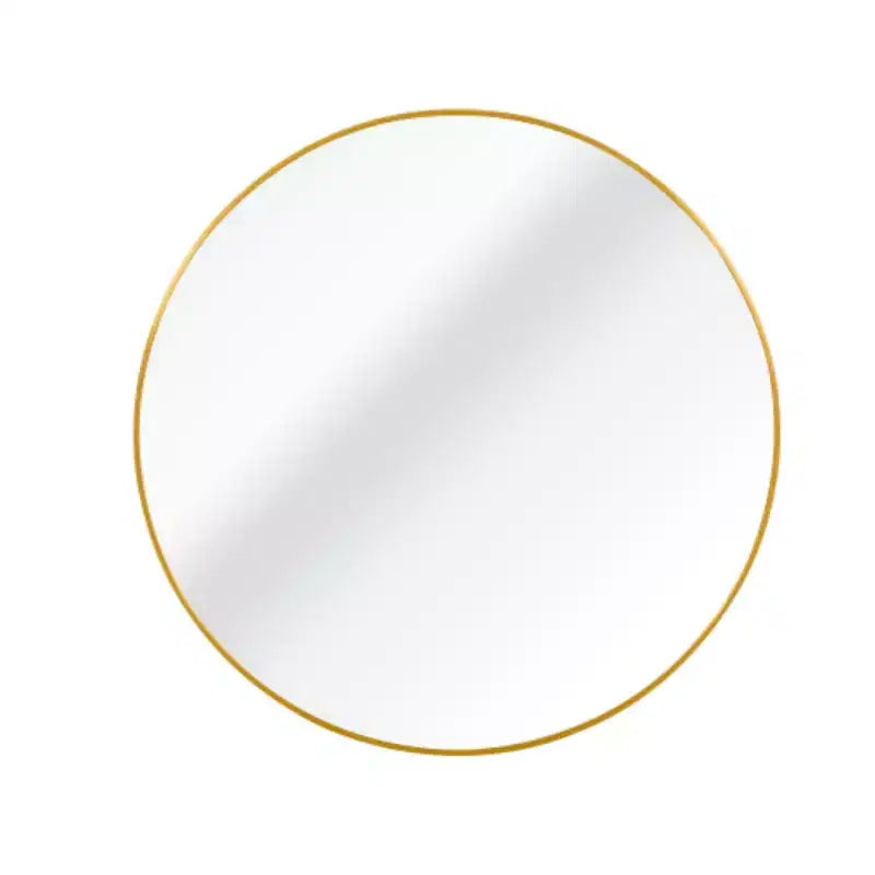 Miroir de salle de bain rond en métal doré de 40 cm, avec construction durable et finition élégante