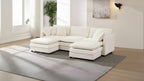 Canapé sectionnel modulaire en U de 256,5 cm, canapé nuage à 5 places avec 2 poufs, canapé-lit moderne en chenille avec assise profonde