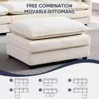 Canapé sectionnel modulaire en U de 256,5 cm, canapé nuage à 5 places avec 2 poufs, canapé-lit moderne en chenille avec assise profonde