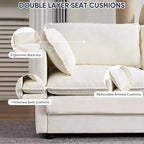 Canapé sectionnel modulaire en U de 256,5 cm, canapé nuage à 5 places avec 2 poufs, canapé-lit moderne en chenille avec assise profonde