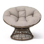 Fauteuil d'appoint moderne pivotant, fauteuil en osier ergonomique de 41,5 po avec coussin en tissu épais effet nuage, housse 3 protections, cadre en fer haute capacité
