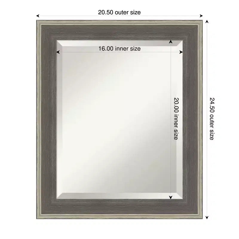Miroir mural de salle de bain encadré en bois biseauté Cottage