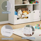 Étagère à Livres 2 Niveaux pour Enfants et Organiseur de Jouets avec Lumière à Détecteur de Mouvement, Meuble de Rangement en Bois pour Salles de Jeux, Salles de Classe et Chambres d'Enfants