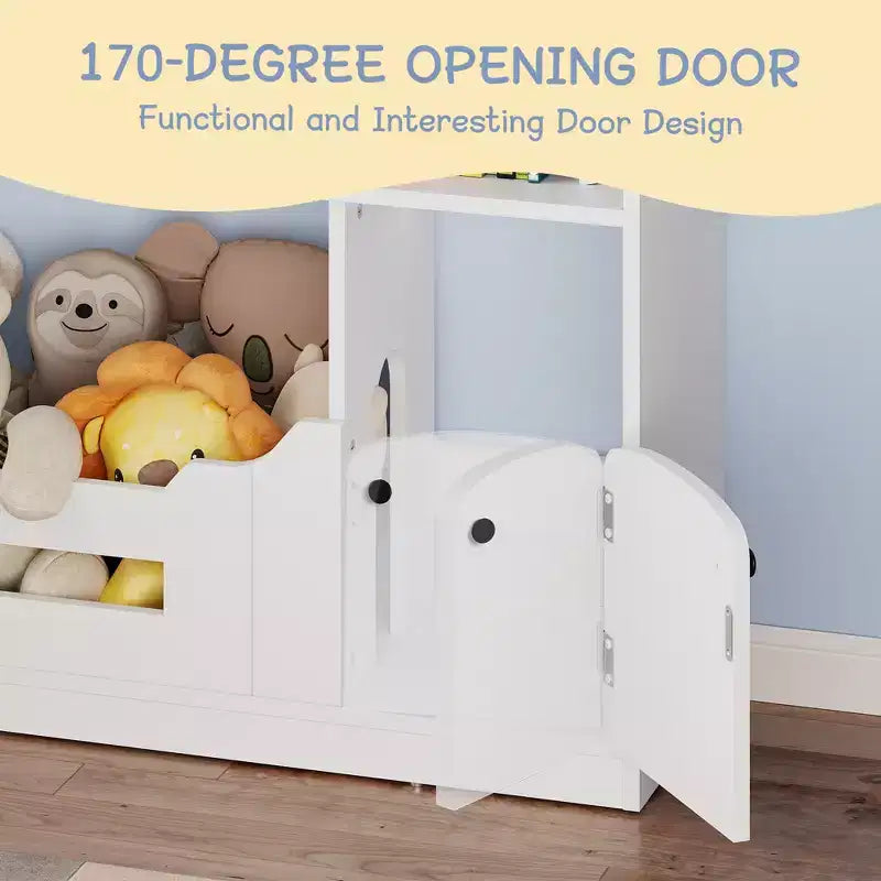 Étagère à Livres 2 Niveaux pour Enfants et Organiseur de Jouets avec Lumière à Détecteur de Mouvement, Meuble de Rangement en Bois pour Salles de Jeux, Salles de Classe et Chambres d'Enfants