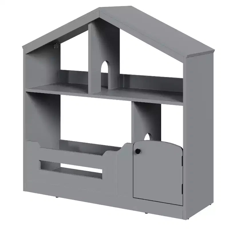 Étagère à Livres 2 Niveaux pour Enfants et Organiseur de Jouets avec Lumière à Détecteur de Mouvement, Meuble de Rangement en Bois pour Salles de Jeux, Salles de Classe et Chambres d'Enfants