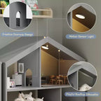 Étagère à Livres 2 Niveaux pour Enfants et Organiseur de Jouets avec Lumière à Détecteur de Mouvement, Meuble de Rangement en Bois pour Salles de Jeux, Salles de Classe et Chambres d'Enfants