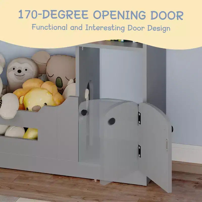 Étagère à Livres 2 Niveaux pour Enfants et Organiseur de Jouets avec Lumière à Détecteur de Mouvement, Meuble de Rangement en Bois pour Salles de Jeux, Salles de Classe et Chambres d'Enfants