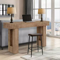 Console rustique de 63 po pour ferme en bois coupé avec étagère ouverte (pour salon/entrée/couloir)