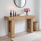 Console rustique de 63 po pour ferme en bois coupé avec étagère ouverte (pour salon/entrée/couloir)