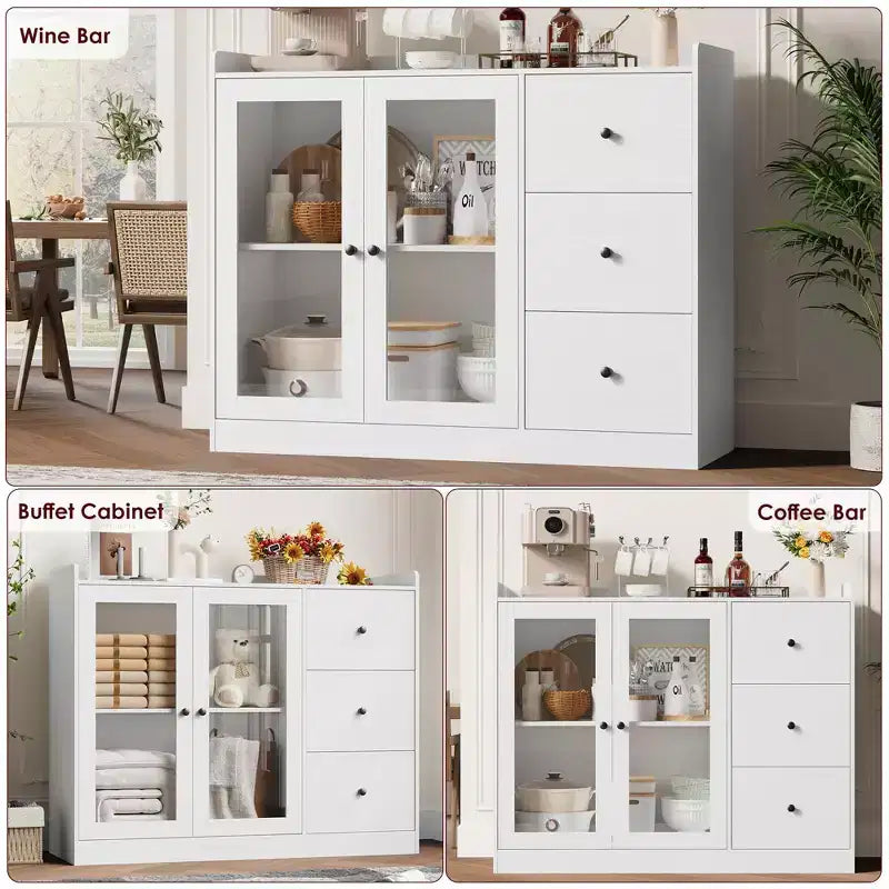 Buffets, Commodes d'appoint avec portes vitrées, Buffets de cuisine, Meubles bas de bar en bois