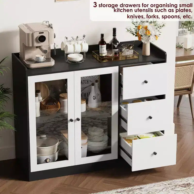 Buffets, Commodes d'appoint avec portes vitrées, Buffets de cuisine, Meubles bas de bar en bois