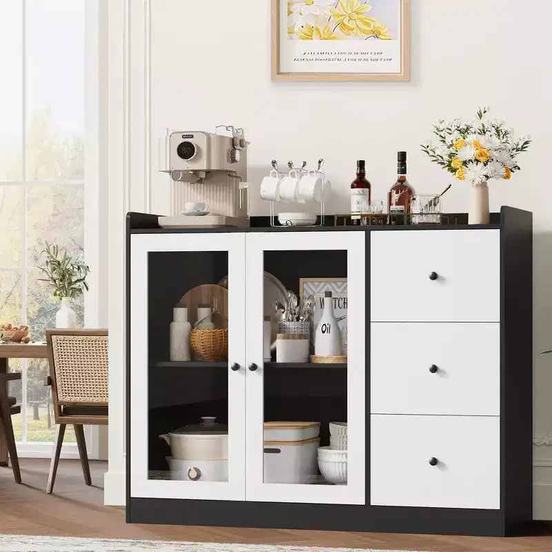 Buffets, Commodes d'appoint avec portes vitrées, Buffets de cuisine, Meubles bas de bar en bois