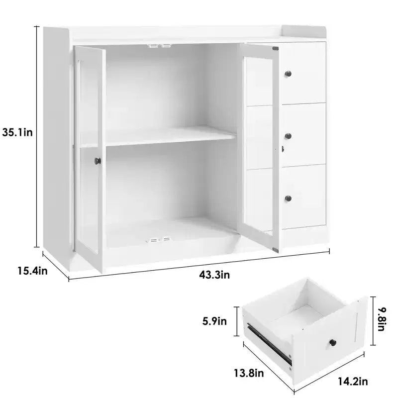 Buffets, Commodes d'appoint avec portes vitrées, Buffets de cuisine, Meubles bas de bar en bois