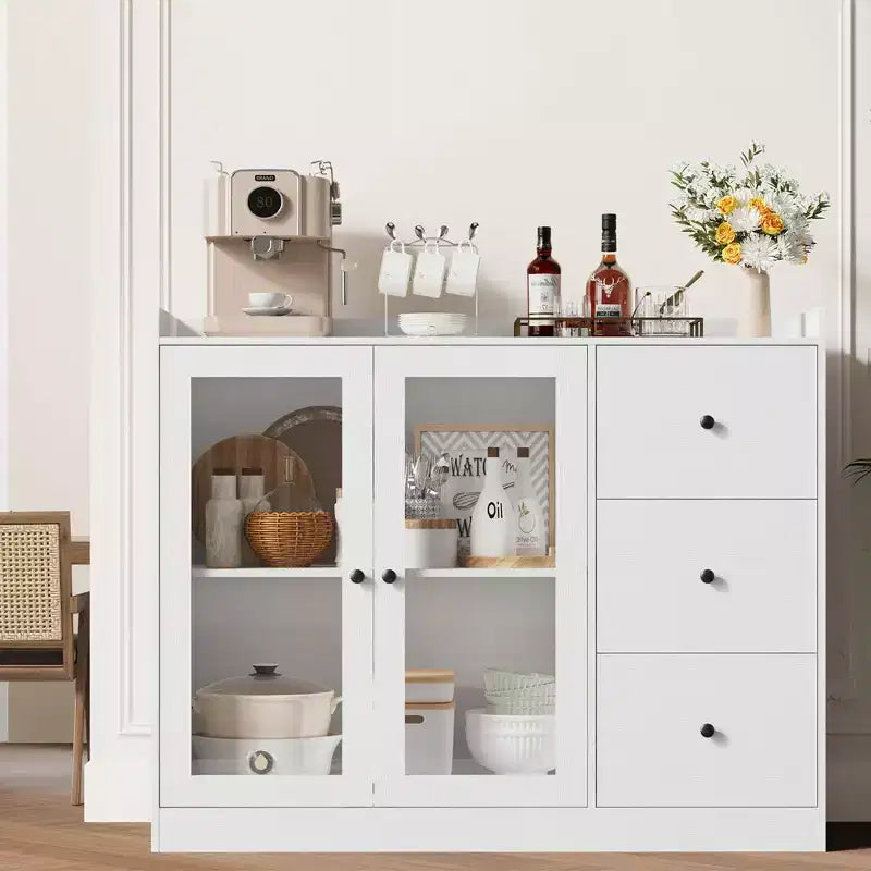 Buffets, Commodes d'appoint avec portes vitrées, Buffets de cuisine, Meubles bas de bar en bois