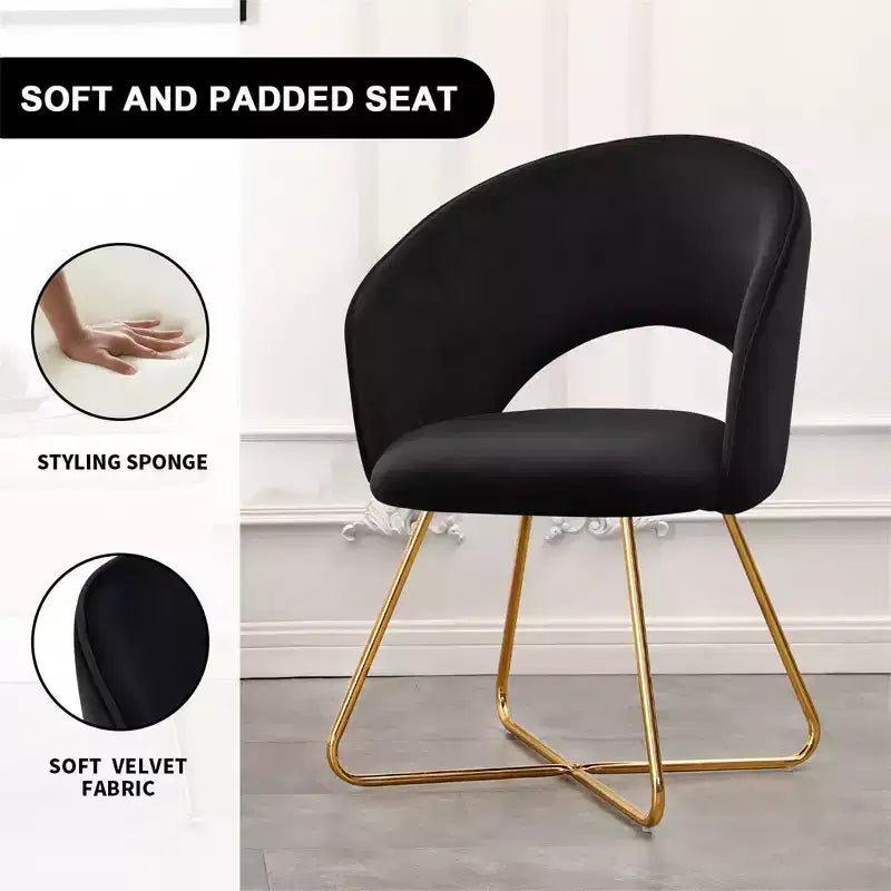 Fauteuil de coiffeuse en faux velours, Chaise d'appoint moderne pour coiffeuse, Tabouret de maquillage rembourré pour chambre à coucher, salon, dressing