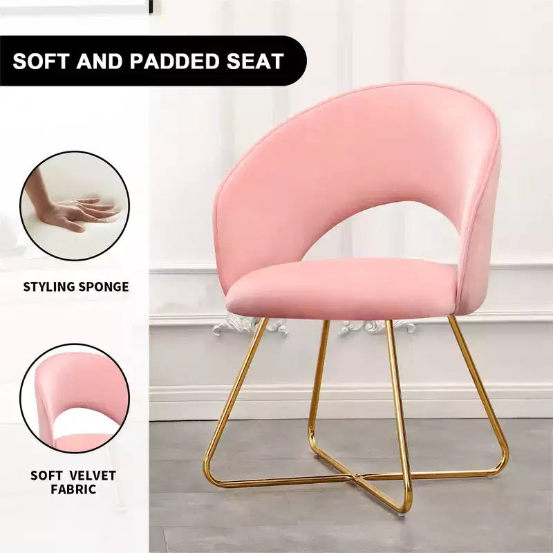 Fauteuil de coiffeuse en faux velours, Chaise d'appoint moderne pour coiffeuse, Tabouret de maquillage rembourré pour chambre à coucher, salon, dressing