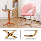 Fauteuil de coiffeuse en faux velours, Chaise d'appoint moderne pour coiffeuse, Tabouret de maquillage rembourré pour chambre à coucher, salon, dressing