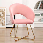 Fauteuil de coiffeuse en faux velours, Chaise d'appoint moderne pour coiffeuse, Tabouret de maquillage rembourré pour chambre à coucher, salon, dressing