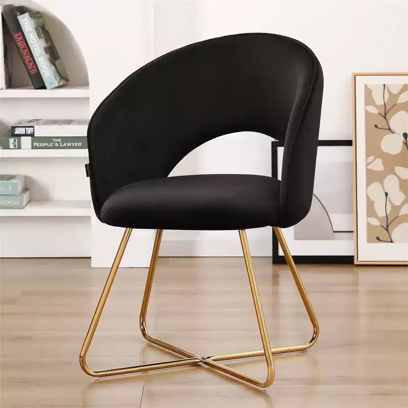 Fauteuil de coiffeuse en faux velours, Chaise d'appoint moderne pour coiffeuse, Tabouret de maquillage rembourré pour chambre à coucher, salon, dressing