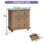 Table de chevet à 3 tiroirs Petite commode pour chambre Marron rustique