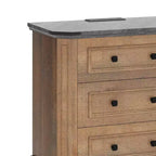 Table de chevet à 3 tiroirs Petite commode pour chambre Marron rustique