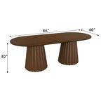 Table à manger ovale double socle noire de 86 pouces avec 8 chaises de salle à manger pour salle à manger/salon