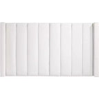 55 Downing Street Trent Channel Tufted White Fabric Queen Hanging Headboard