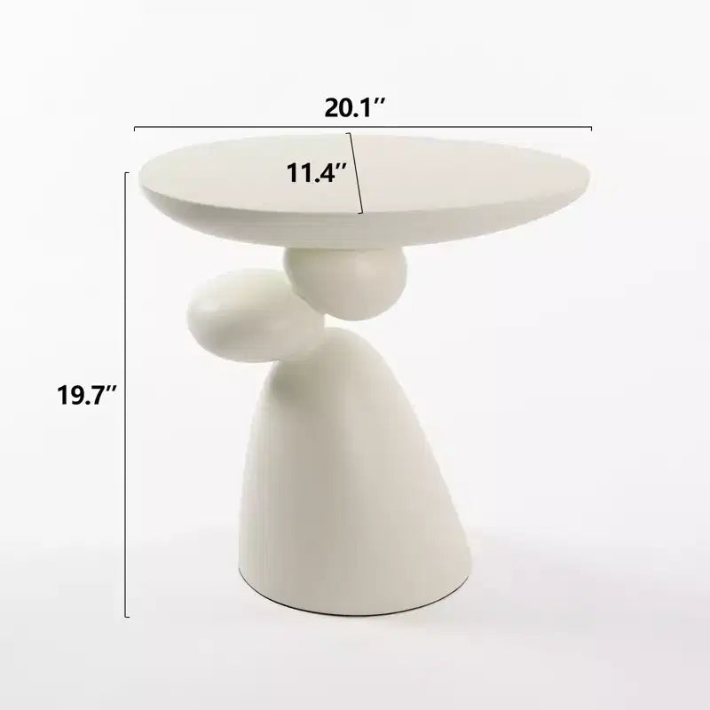 Table d'appoint décorative élégante, table d'appoint en fibre de verre avec piédestal, table de canapé décorative pour salon, chambre à coucher, chambre d'amis