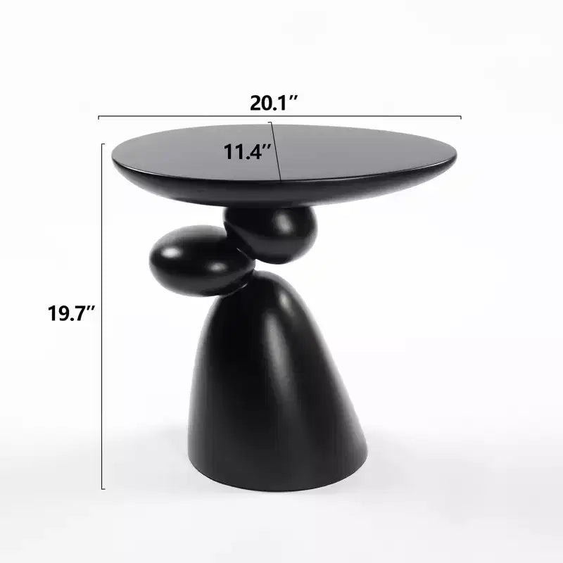 Table d'appoint décorative élégante, table d'appoint en fibre de verre avec piédestal, table de canapé décorative pour salon, chambre à coucher, chambre d'amis
