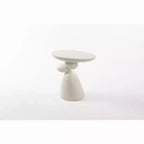 Table d'appoint décorative élégante, table d'appoint en fibre de verre avec piédestal, table de canapé décorative pour salon, chambre à coucher, chambre d'amis