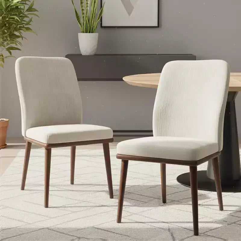 Ora Maison Medieval Style Dining Chairs Set, Upholstered Seat with Padded Cushion, Wooden Frame & Legs, Easy Assembly Accent Chairs for Dining Room