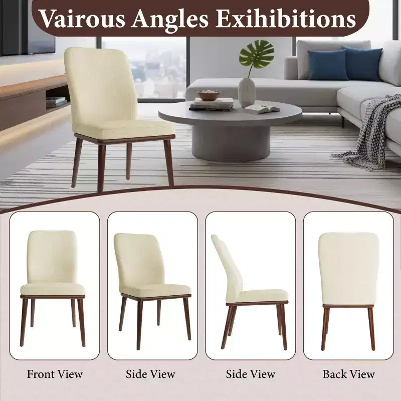 Chaises de salle à manger de style médiéval, siège rembourré avec coussin matelassé, structure et pieds en bois, chaises d'appoint faciles à assembler pour salle à manger